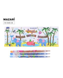Набор ручек гелевых Mazari Jungle, с  ароматизированными чернилами, блестками36цв., пулевидный  0.9м