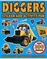 Sticker and activity fun book Diggers+200 stickers