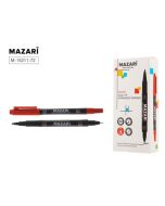 Маркер Mazari Smart permanent двусторонний красный пулевидный, 1.5-0.5мм