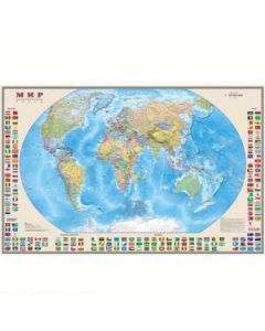 Карта Мир политическая DMB, 1:40млн., 900*580мм, с флагами, матовая ламинация